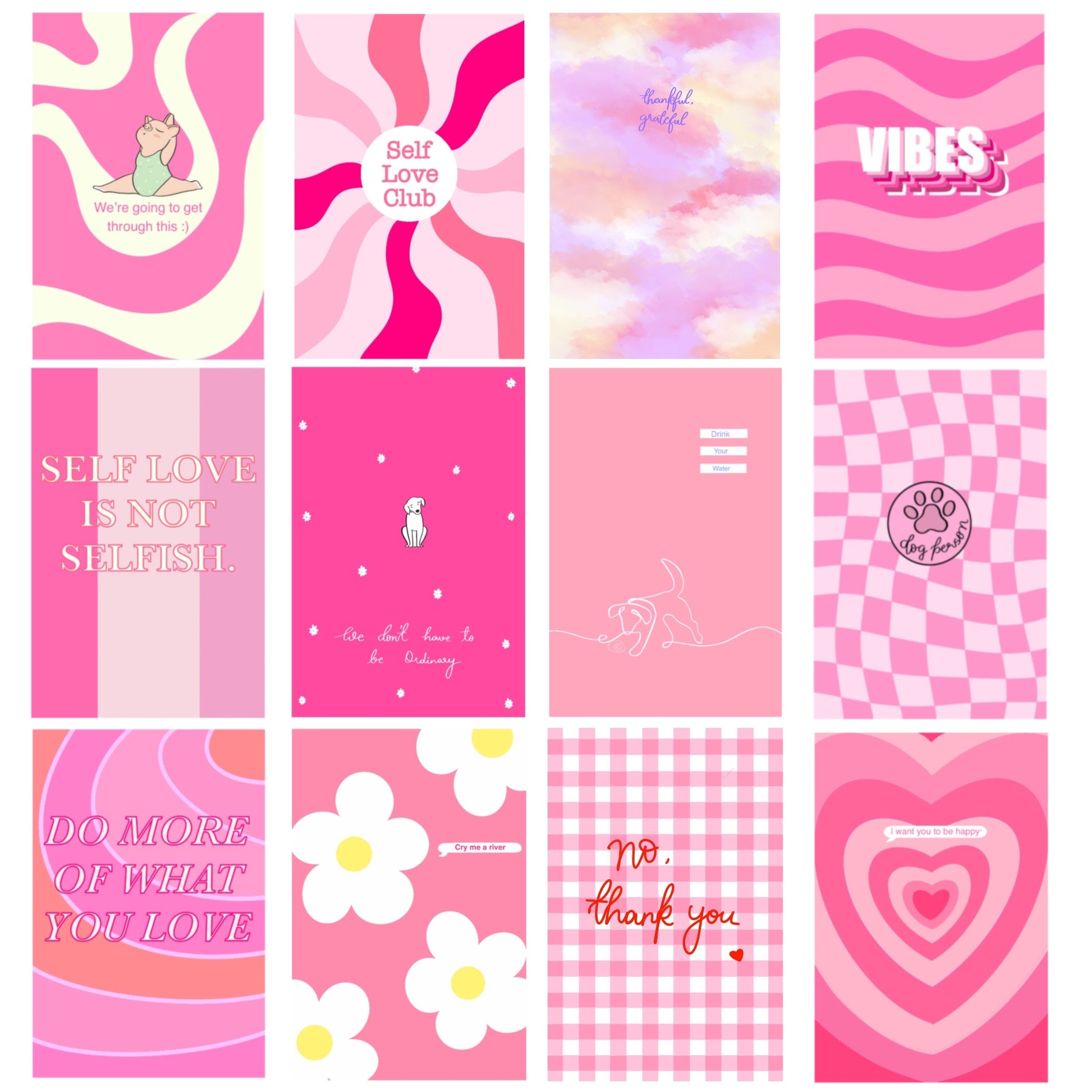 50 Postcard Collage Kit | Pink - Bop Canvases