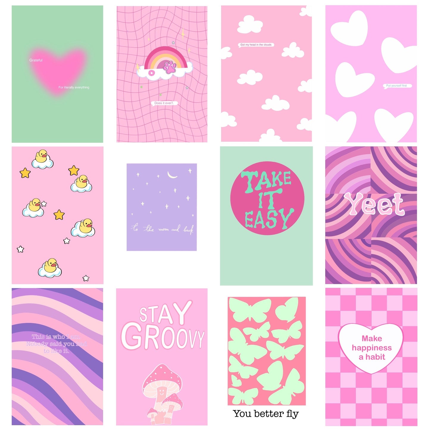 50 Postcard Collage Kit | Pink - Bop Canvases
