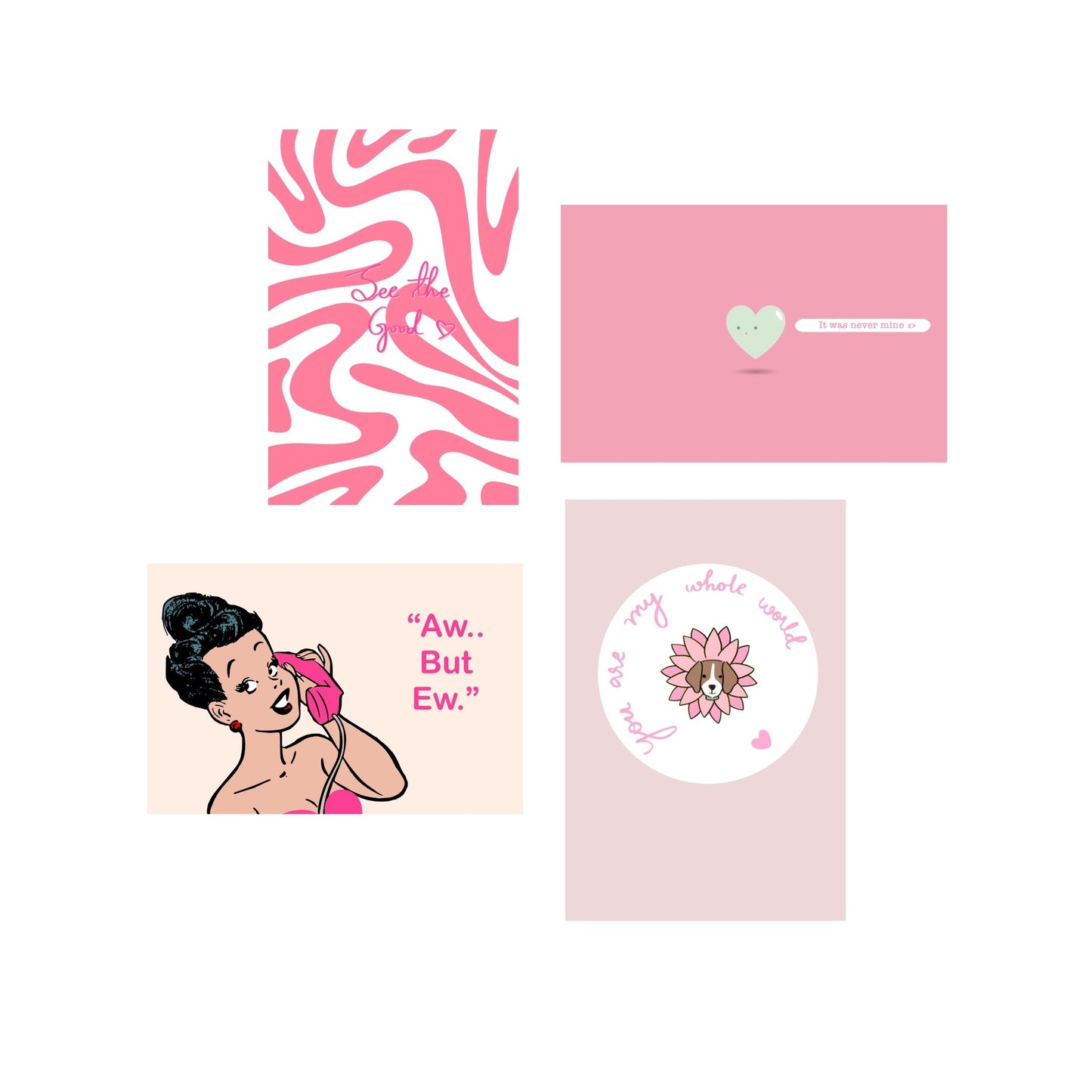 50 Postcard Collage Kit | Pink - Bop Canvases