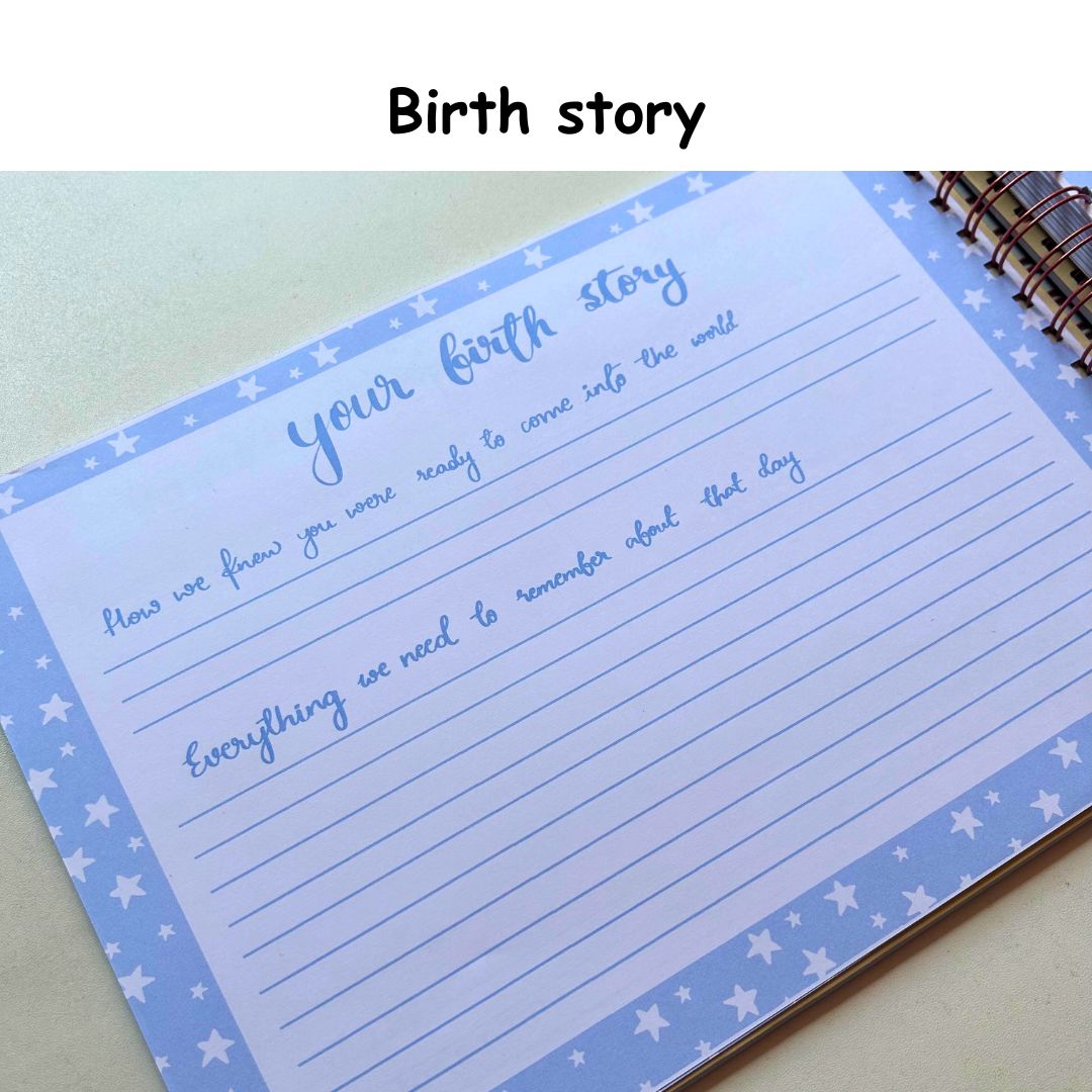 Baby Milestone Journal - The Early Years - Blue | 0 to 4 years | A4 Size - Bop Canvases