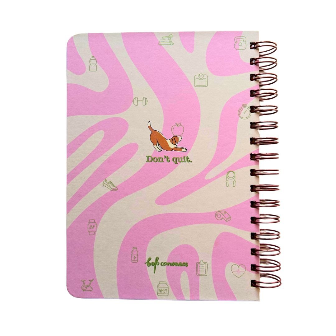 Fitness Journal - Dog Yoga | Pink - Bop Canvases