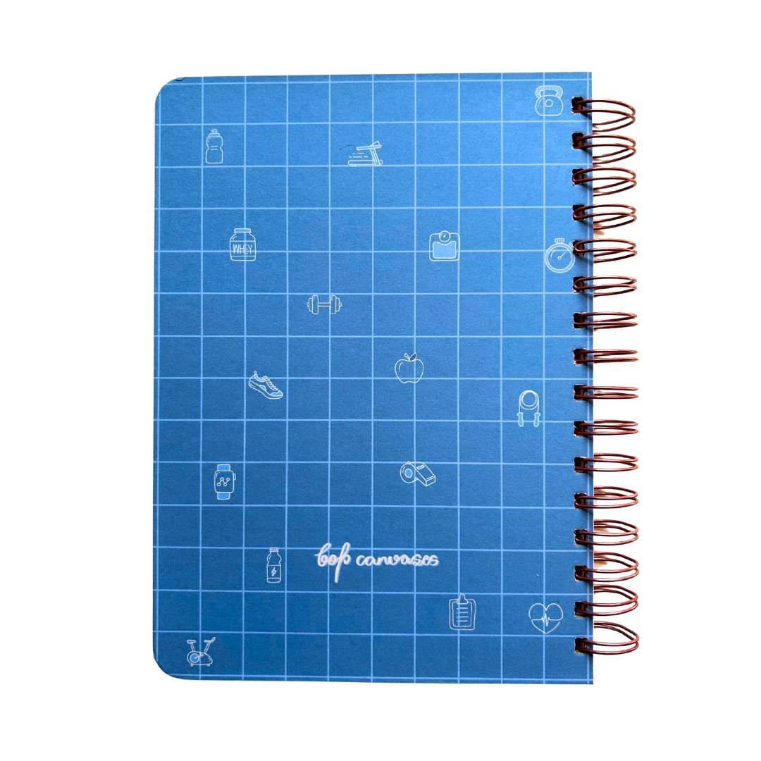 Fitness Journal - Dog Yoga | Teal Blue - Bop Canvases