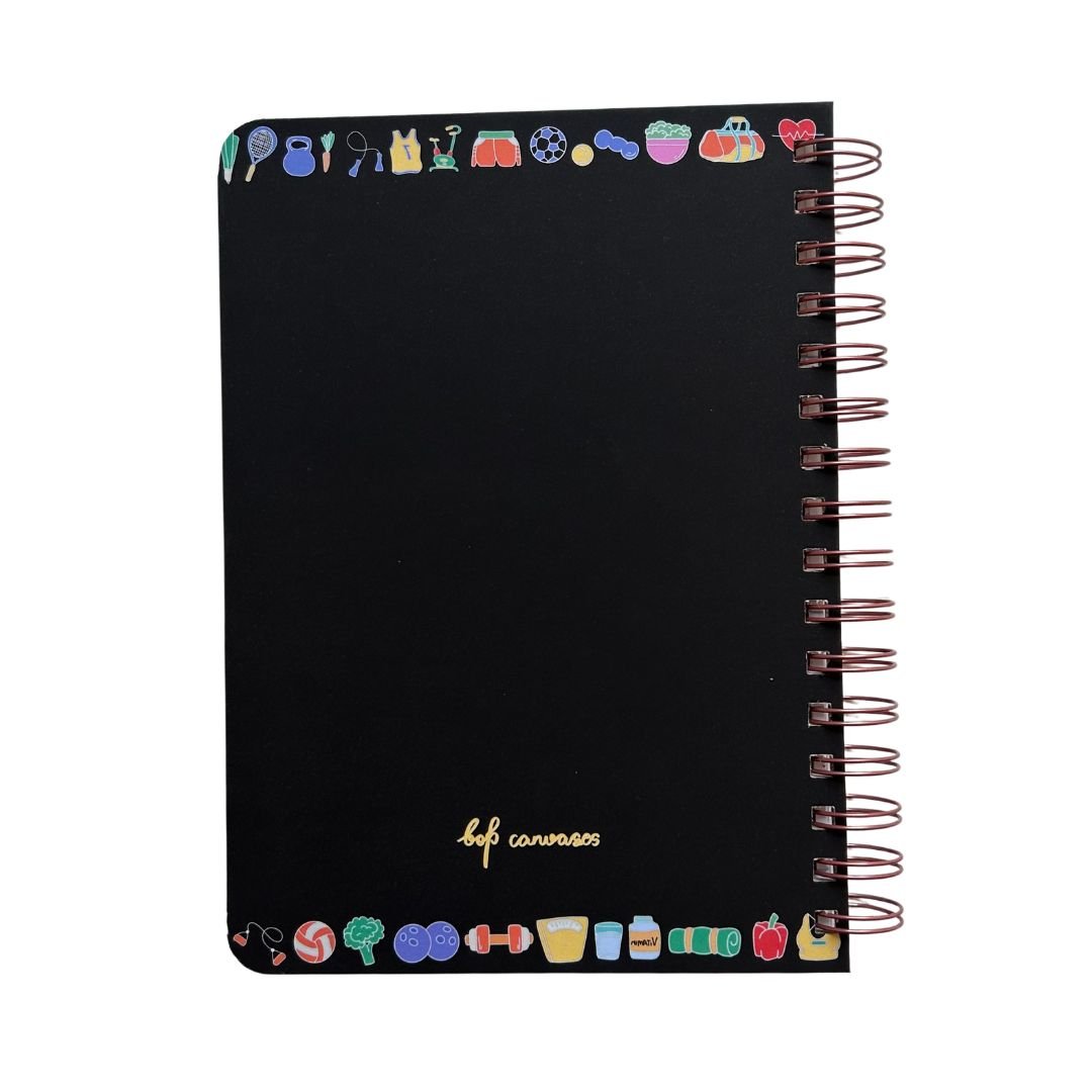 Fitness Journal - Fit Dairy | Black - Bop Canvases