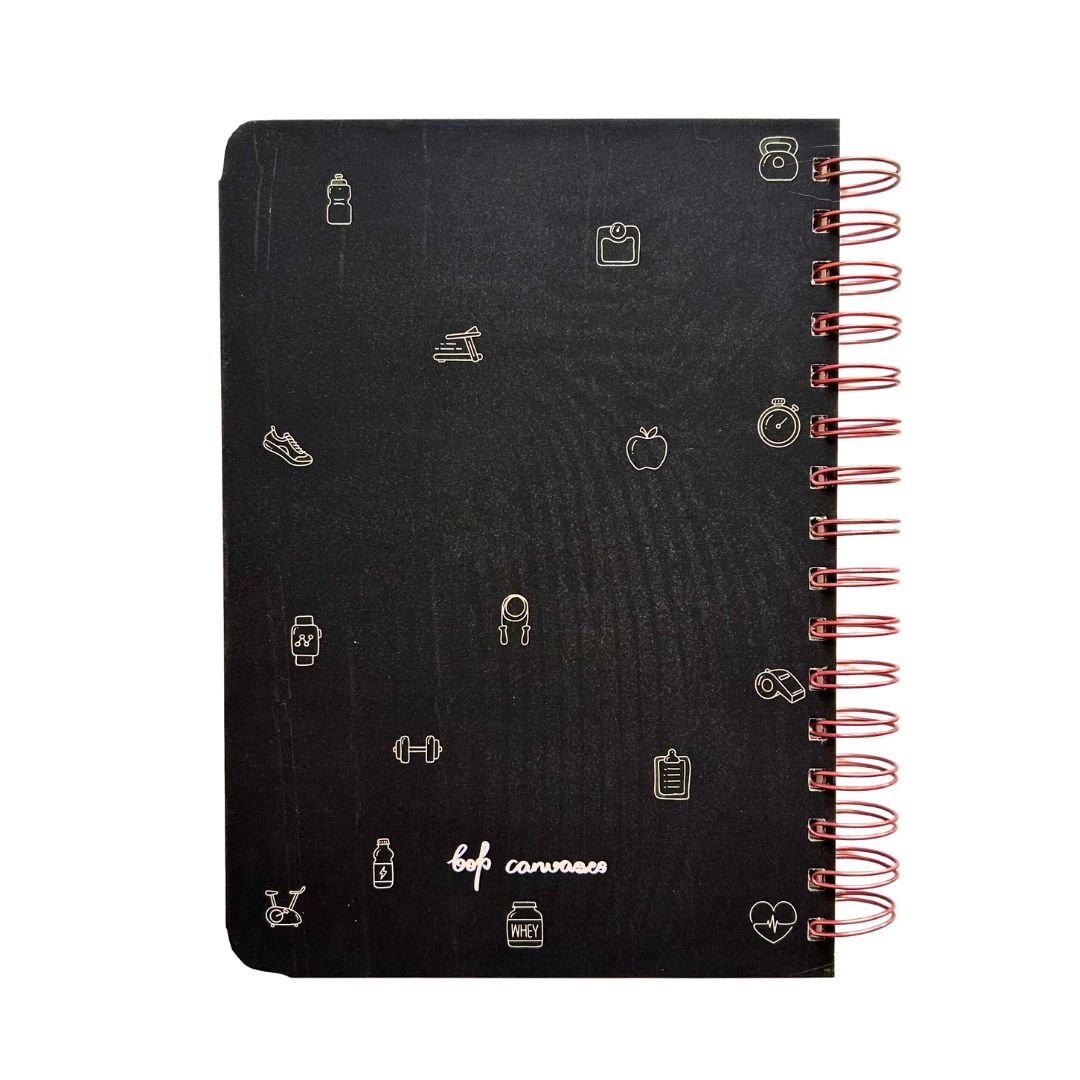 Fitness Journal - Make It Happen | Black - Bop Canvases