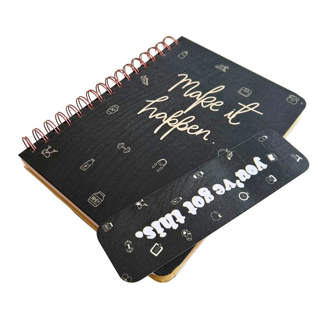 Fitness Journal - Make It Happen | Black - Bop Canvases