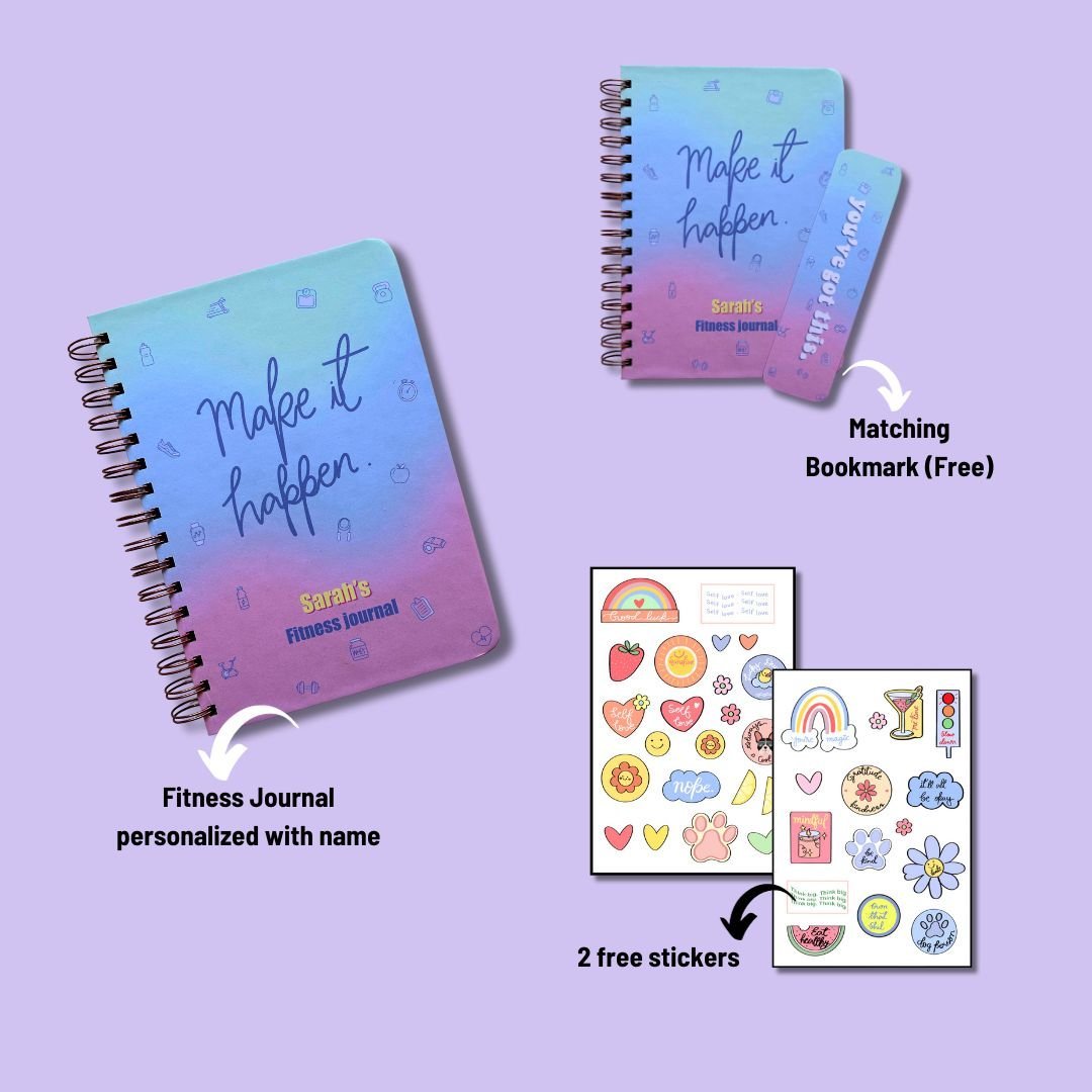 Fitness Journal - Make It Happen | Lavender Mist - Bop Canvases