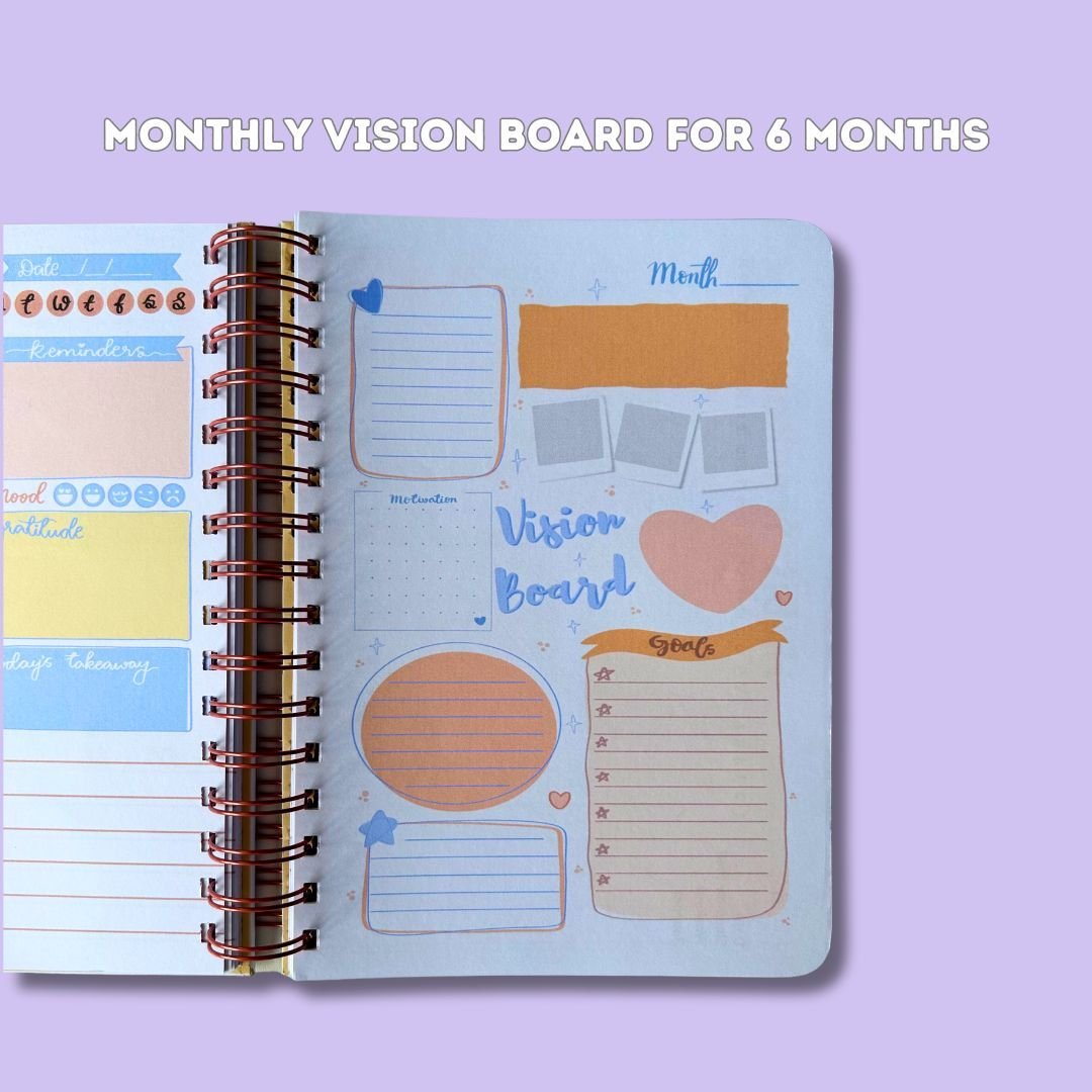 Undated Planner- Black Pink - Bop Canvases