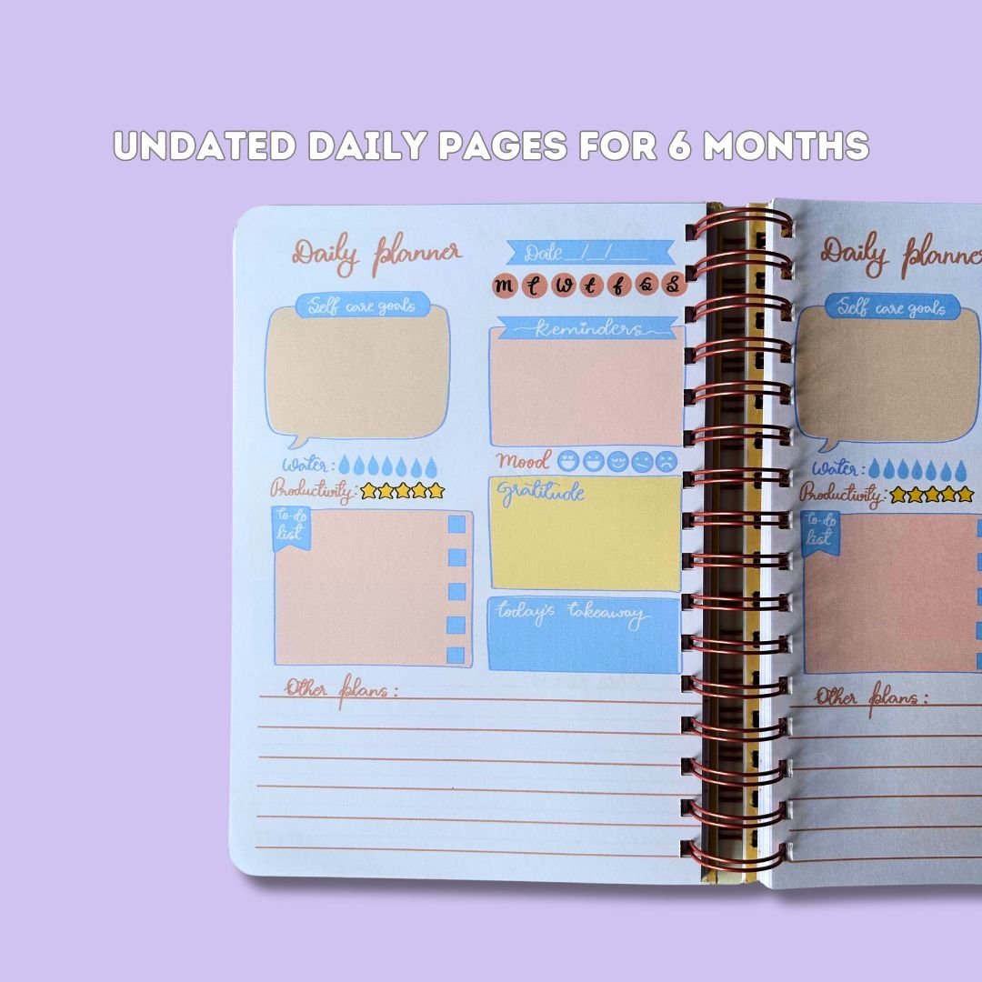 Undated Planner- Black Pink - Bop Canvases