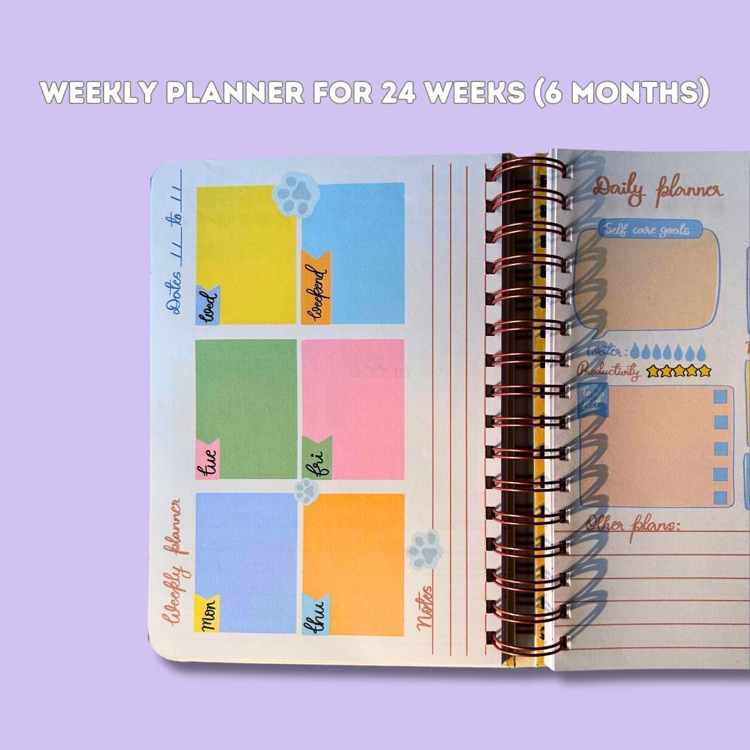 Undated Planner- Black Pink - Bop Canvases