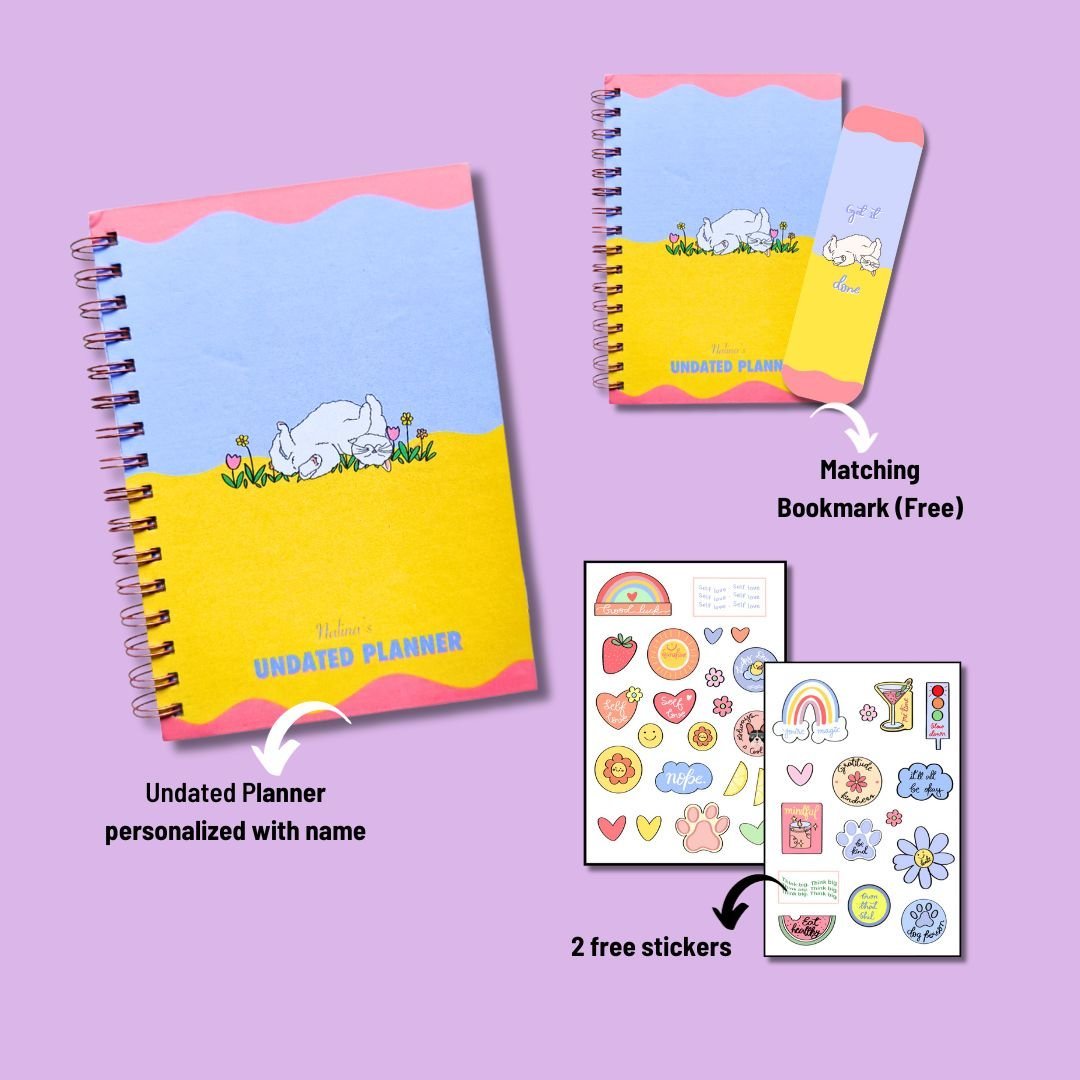 Undated Planner- Cat Garden - Bop Canvases
