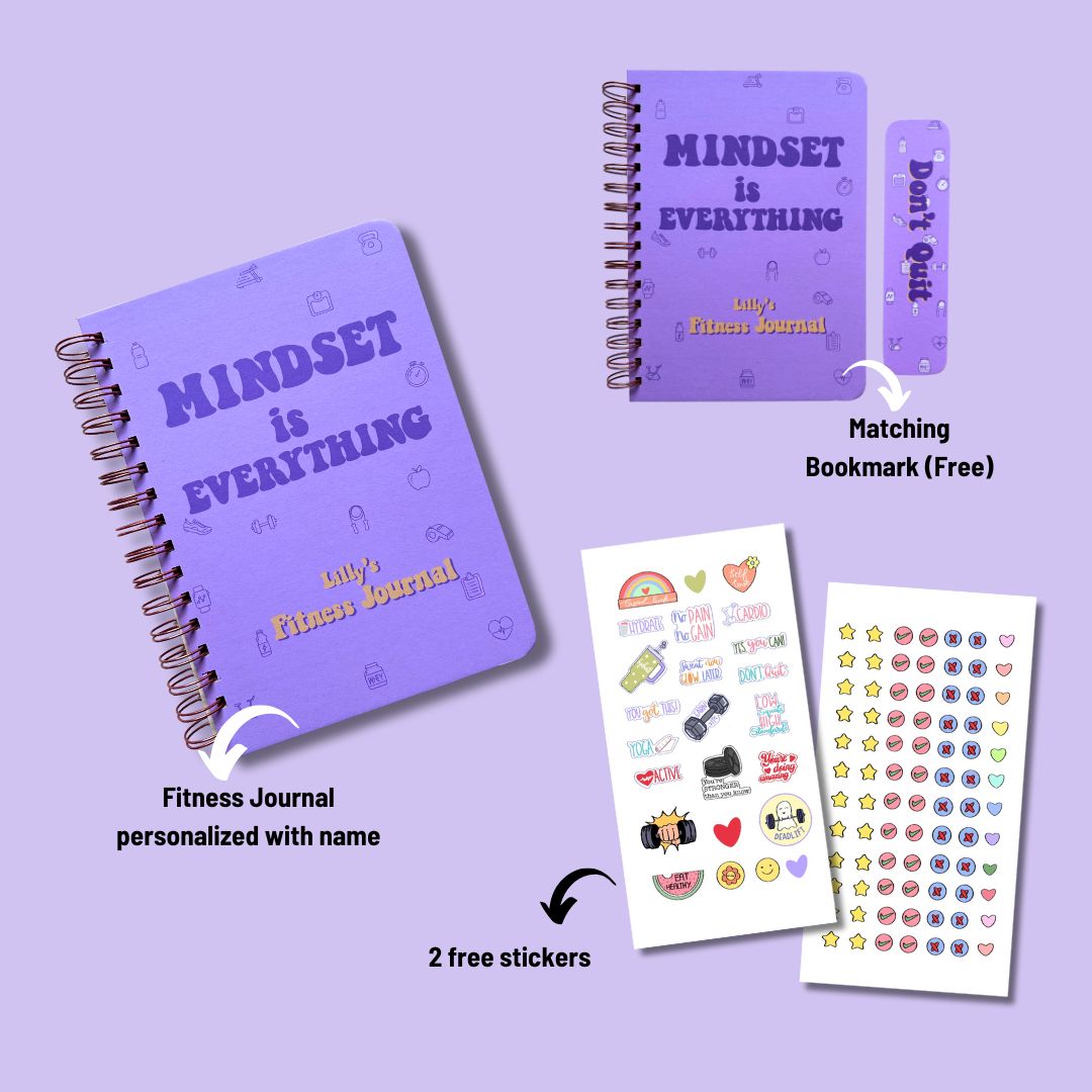 Fitness Journal - Mindset is everything | Purple | 3 months