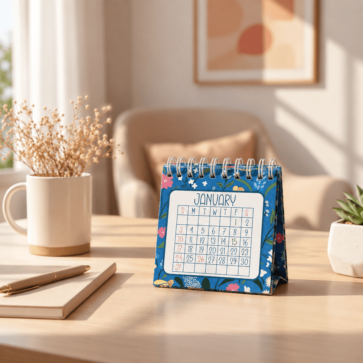 2027 Table Calendar – Minimal, Aesthetic & Desk-Friendly - Bop Canvases