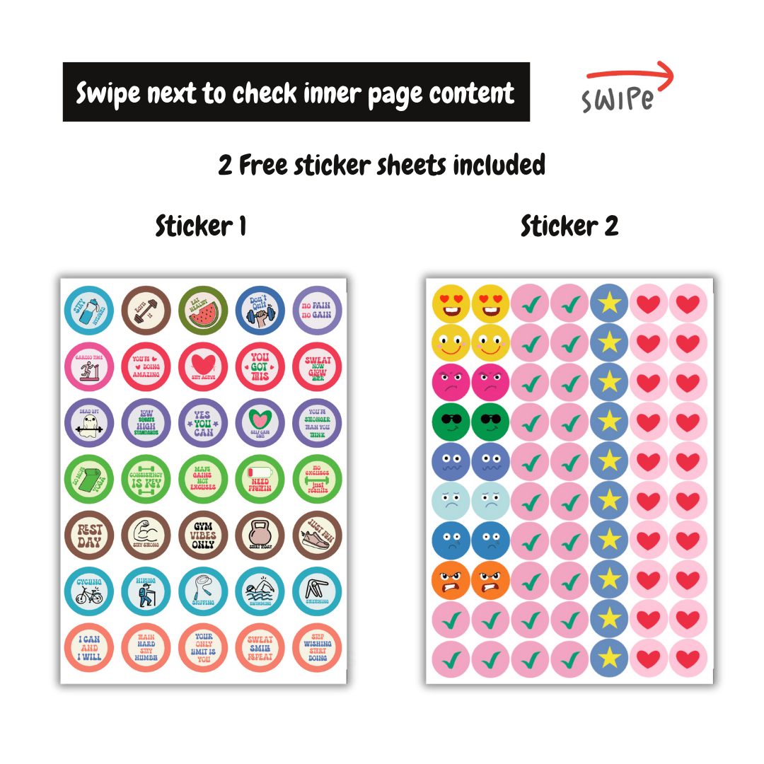 3 Months Fitness Journal - Personalized with name (Fit Dairy - Beige) - Bop Canvases