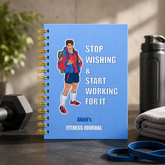 6 Months Fitness Journal - Personalized with name (Sporty men) - Bop Canvases