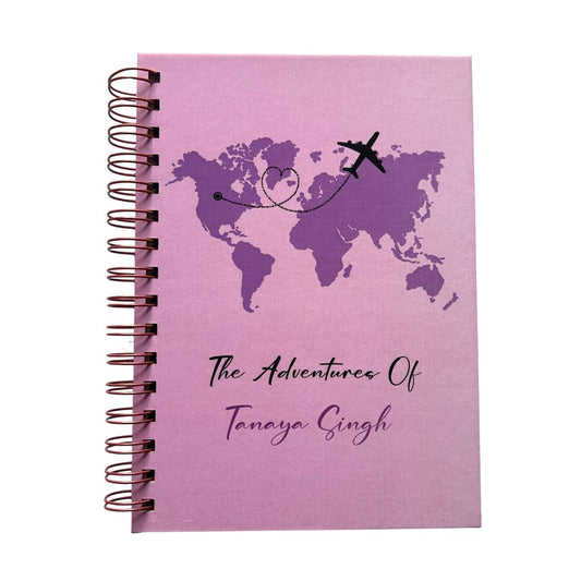 Travel Journal - Personalized with name | Adventurer | Designed for 6 Trips