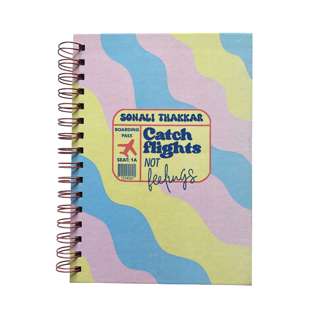 Travel Journal - Personalized with name | Catching flight | Designed for 6 Trips