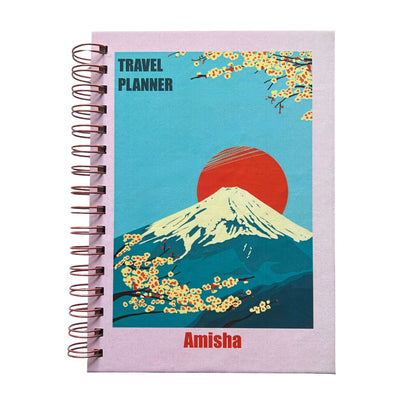 Travel Journal - Personalized with name | Mount Fuji | Designed for 6 Trips