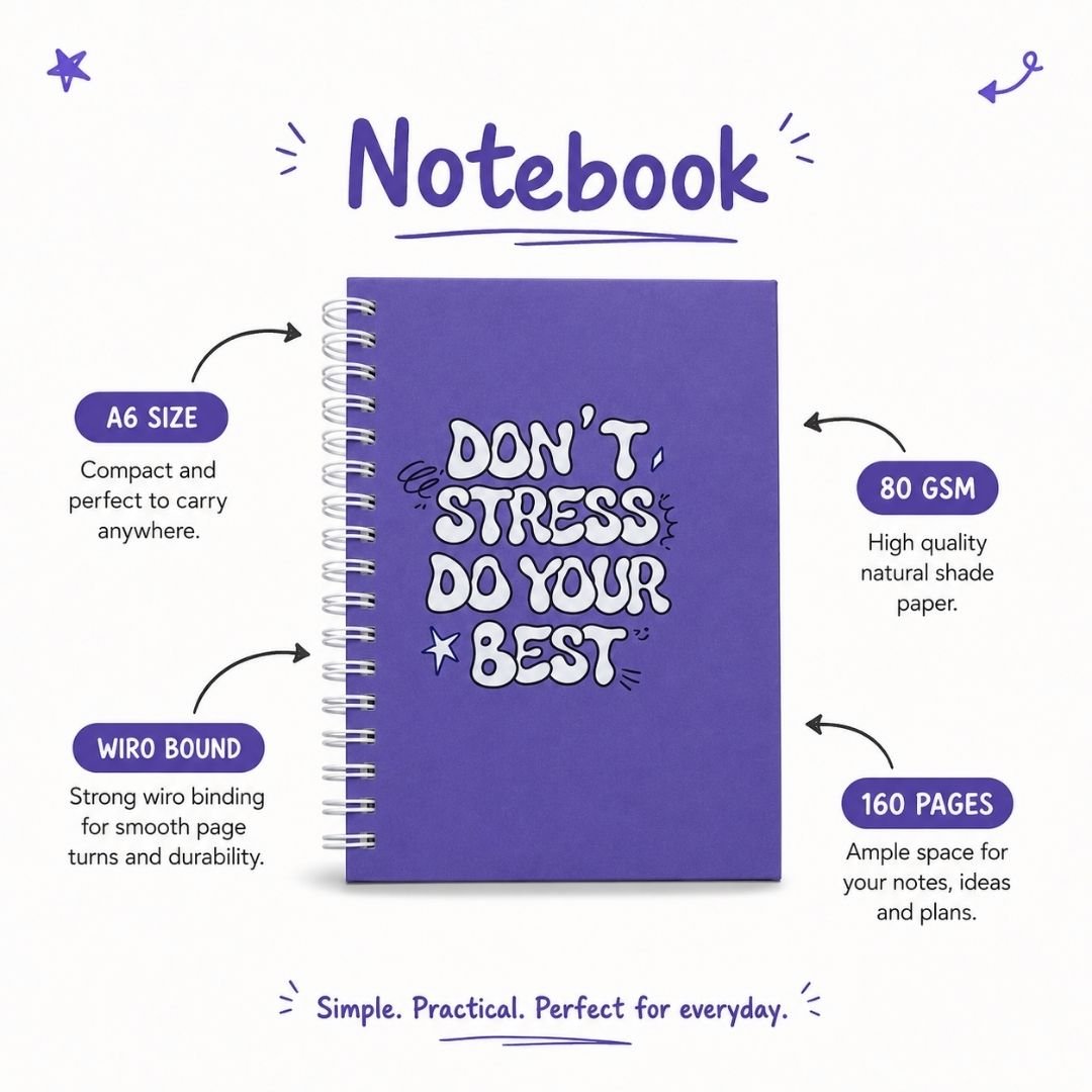 A6 Spiral Notebook – [Best] | 160 Pages | 80 GSM | Hardcover | Unruled - Bop Canvases