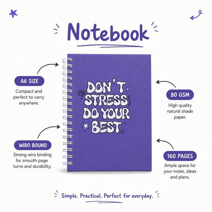 A6 Spiral Notebook – [Best] | 160 Pages | 80 GSM | Hardcover | Unruled - Bop Canvases