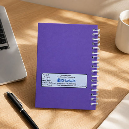A6 Spiral Notebook – [Best] | 160 Pages | 80 GSM | Hardcover | Unruled - Bop Canvases
