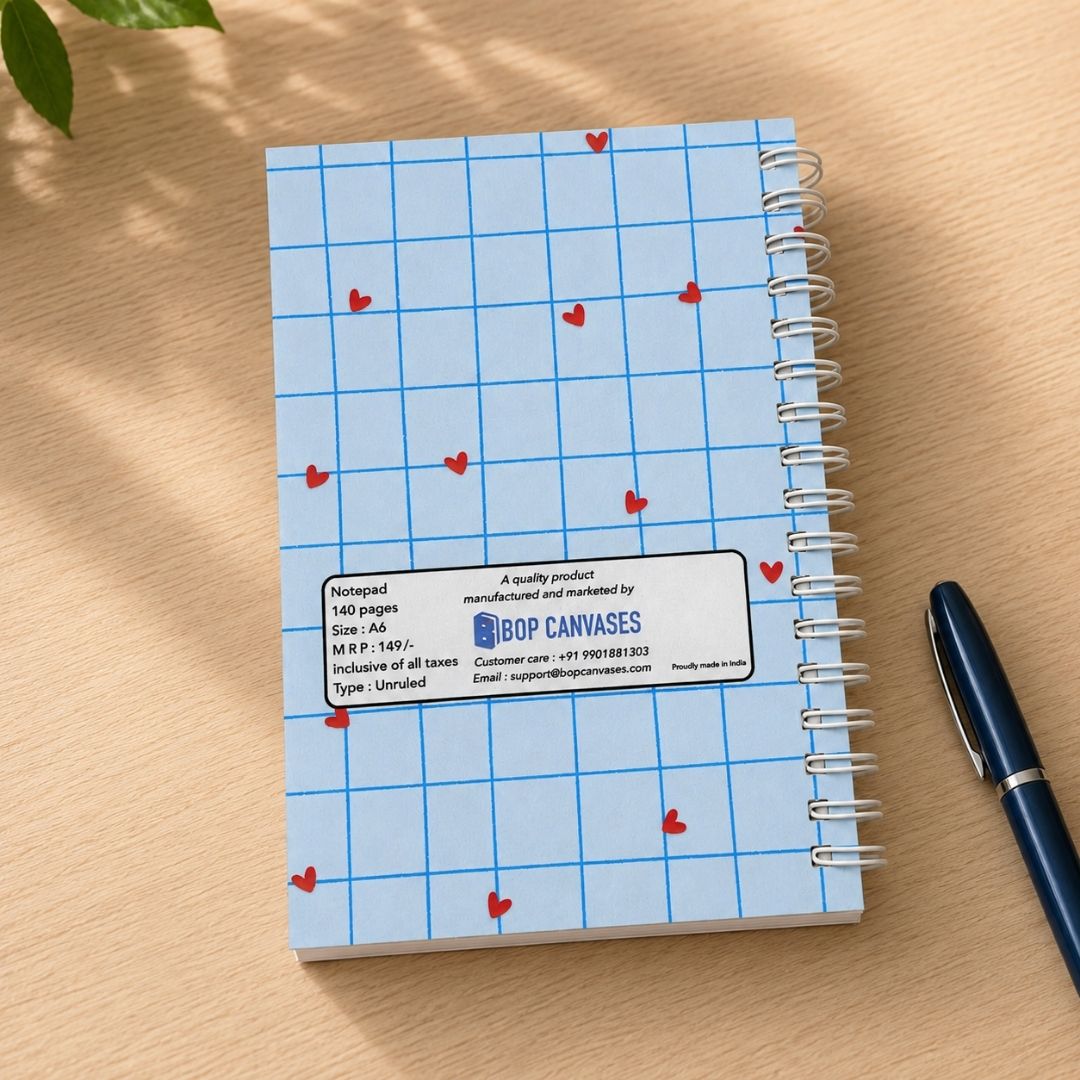 A6 Spiral Notebook – [Happy Girl] | 160 Pages | 80 GSM | Hardcover | Unruled - Bop Canvases
