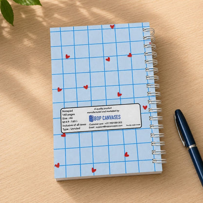 A6 Spiral Notebook – [Happy Girl] | 160 Pages | 80 GSM | Hardcover | Unruled - Bop Canvases
