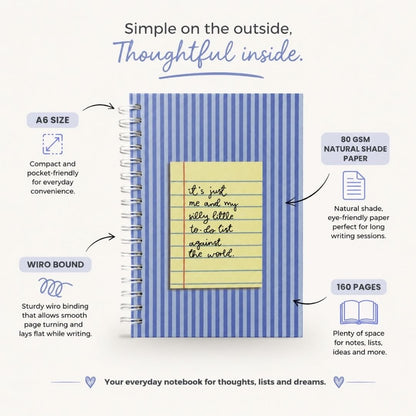 A6 Spiral Notebook – [Little World] | 160 Pages | 80 GSM | Hardcover | Unruled - Bop Canvases