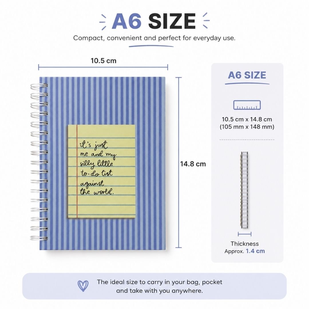 A6 Spiral Notebook – [Little World] | 160 Pages | 80 GSM | Hardcover | Unruled - Bop Canvases