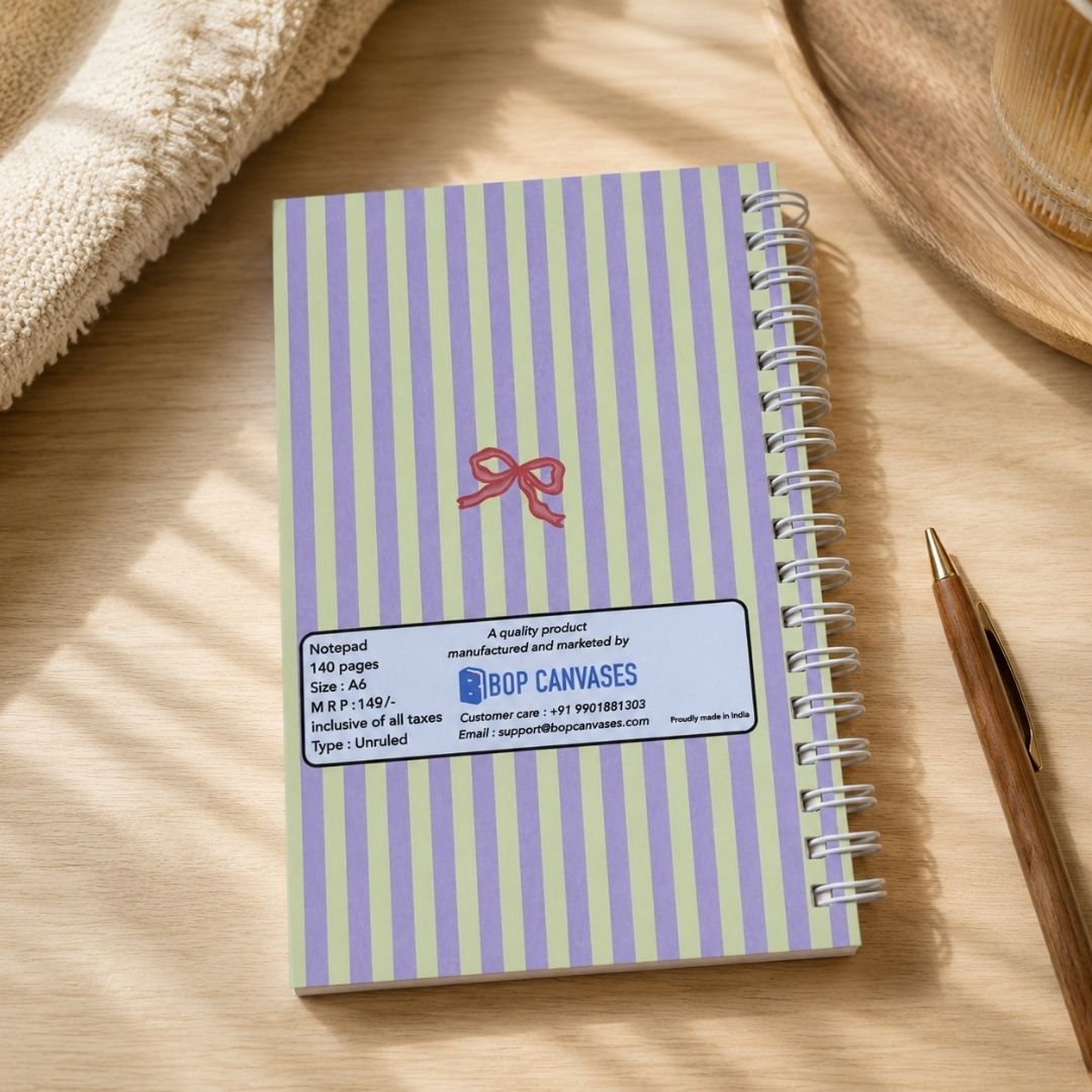 A6 Spiral Notebook – [Soft Girl] | 160 Pages | 80 GSM | Hardcover | Unruled - Bop Canvases