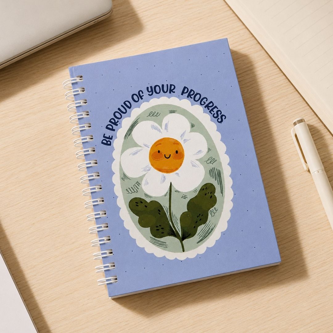 A6 Spiral Notebook – [Sunny] | 160 Pages | 80 GSM | Hardcover | Unruled - Bop Canvases