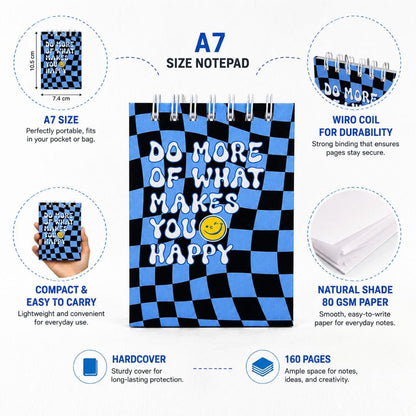 A7 Pocket Notepad – [Happy] | Hardcover | 160 Pages | 80 GSM Paper - Bop Canvases