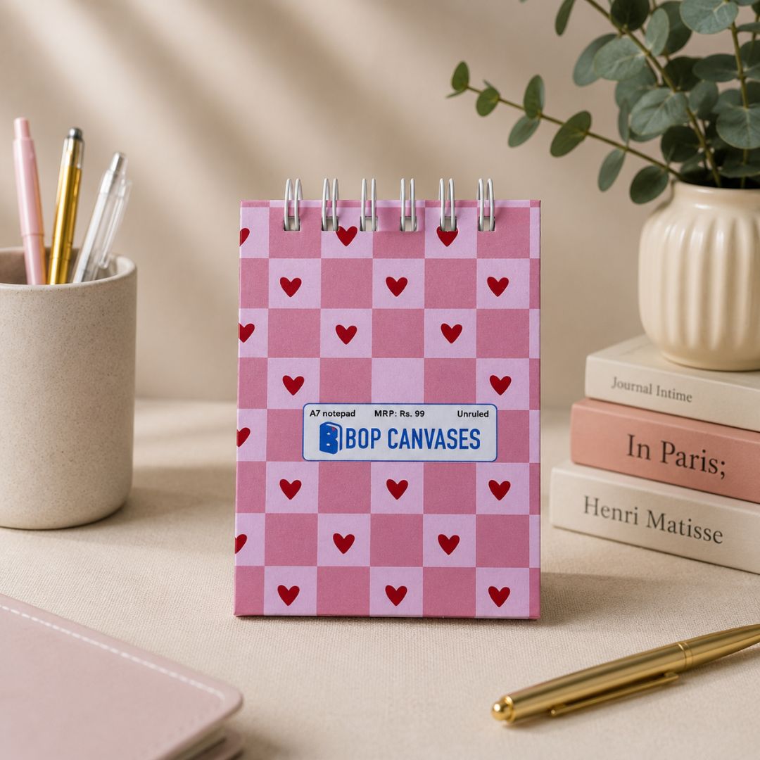 A7 Pocket Notepad – [Hearty] | Hardcover | 160 Pages | 80 GSM Paper - Bop Canvases