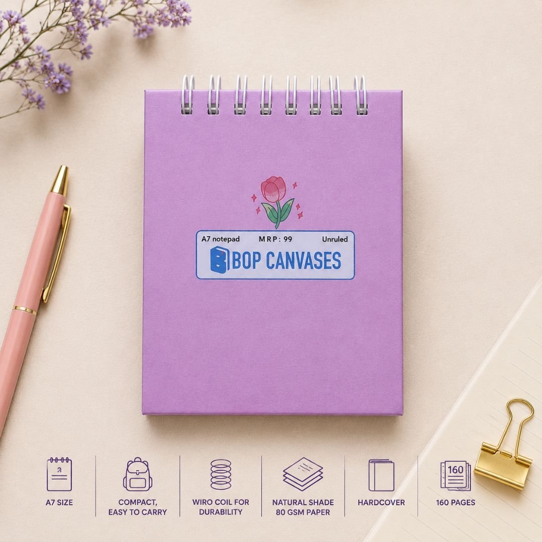 A7 Pocket Notepad – [My Notes] | Hardcover | 160 Pages | 80 GSM Paper - Bop Canvases