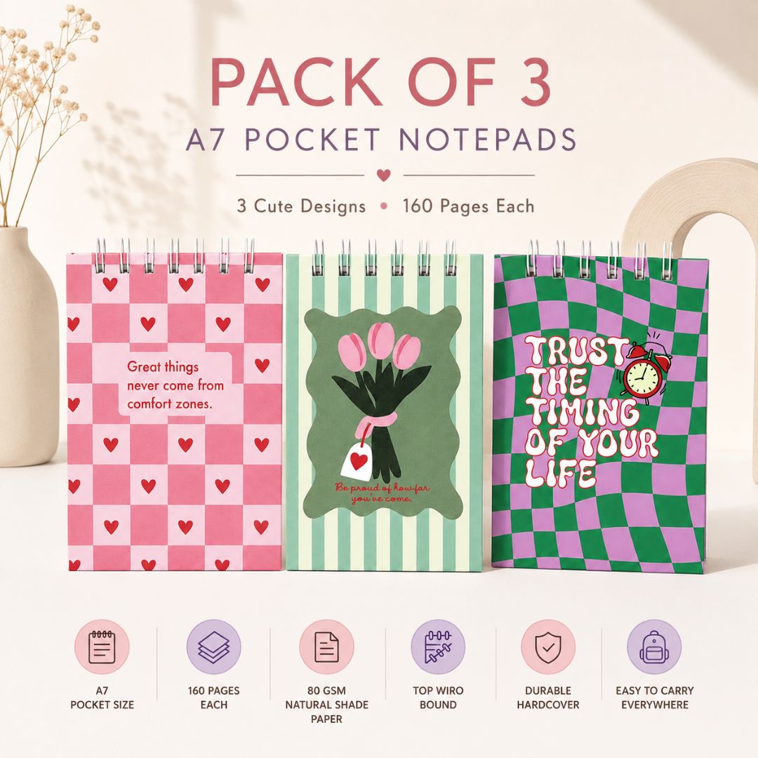 A7 Pocket Notepad Pack of 3 (Autumn) - Bop Canvases
