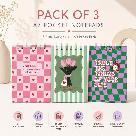 A7 Pocket Notepad Pack of 3 (Autumn) - Bop Canvases