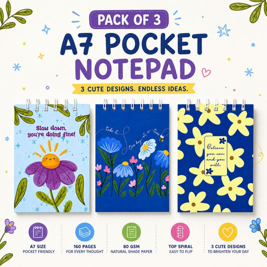 A7 Pocket Notepad Pack of 3 (Fall) - Bop Canvases