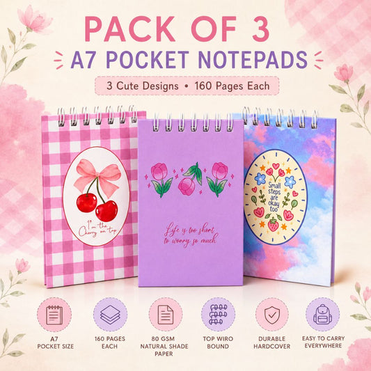 A7 Pocket Notepad Pack of 3 (Summer) - Bop Canvases
