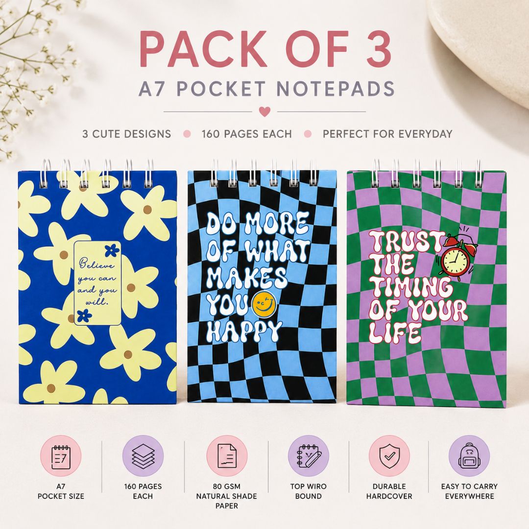 A7 Pocket Notepad Pack of 3 (Winter) - Bop Canvases