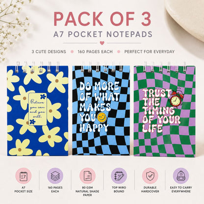 A7 Pocket Notepad Pack of 3 (Winter) - Bop Canvases