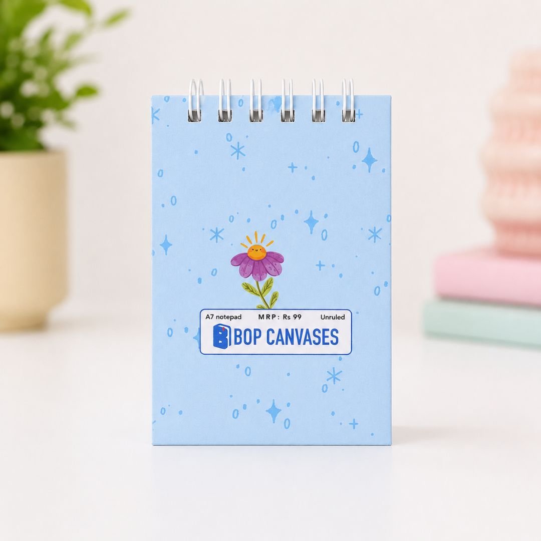 A7 Pocket Notepad – [Sunflower] | Hardcover | 160 Pages | 80 GSM Paper - Bop Canvases