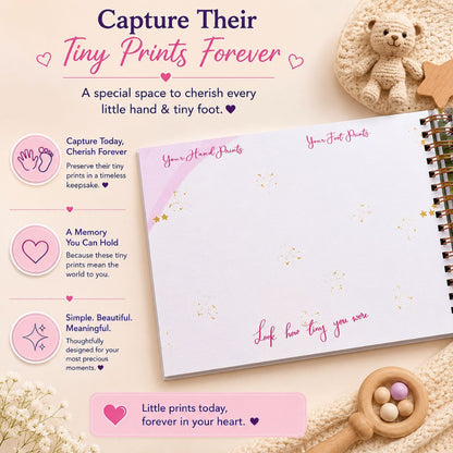 Baby memory book | Personalized with name and picture | 0 to 4 years | A4 Size (Our bundle of joy - Purple) - Bop Canvases
