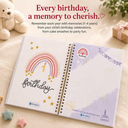 Baby memory book | Personalized with the name | 0 to 4 years | A5 Size | Memories of baby - Bop Canvases