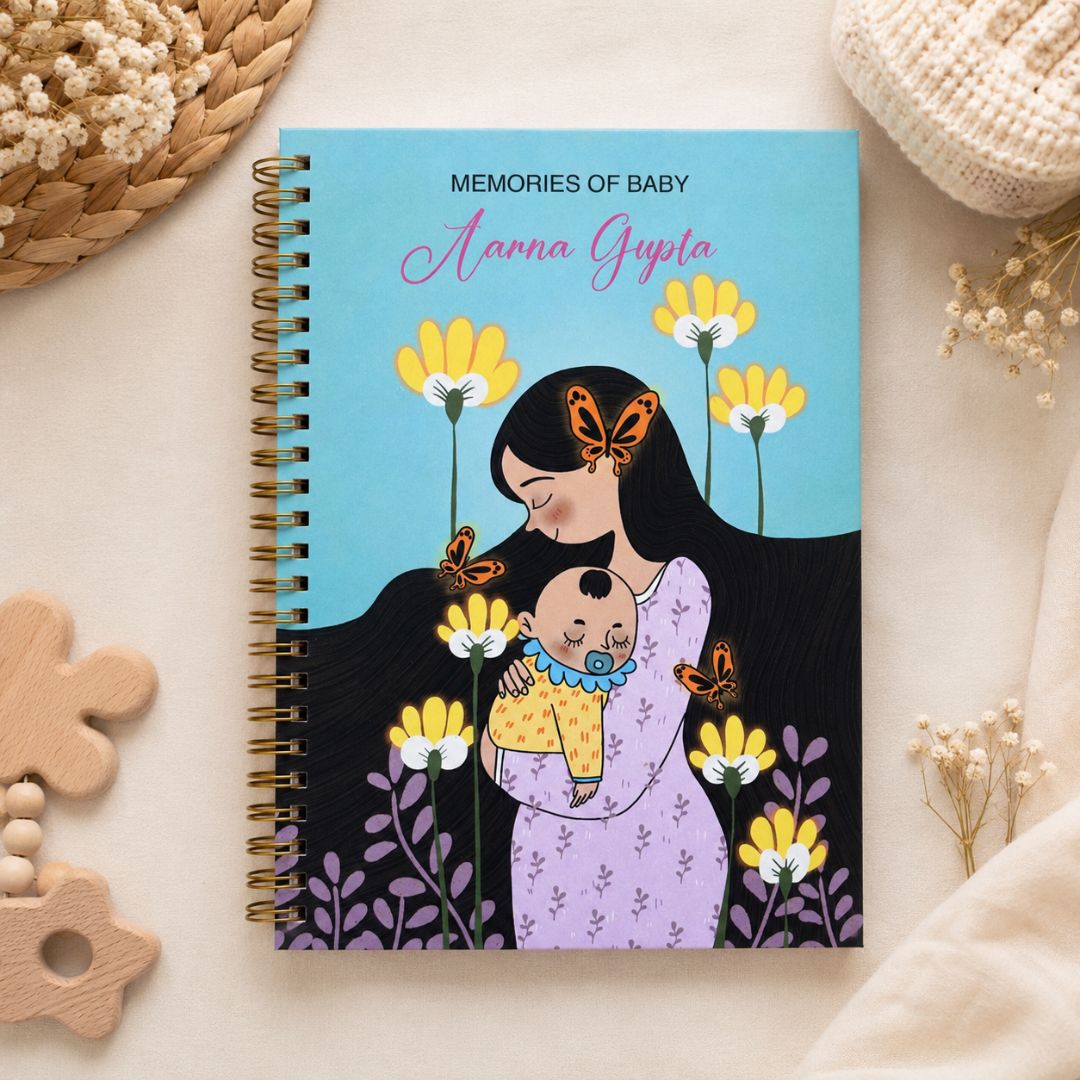 Baby memory book | Personalized with the name | 0 to 4 years | A5 Size | Memories of baby - Bop Canvases