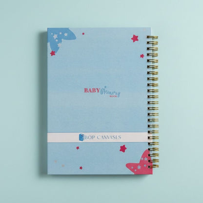 Baby memory book | Personalized with the name | 0 to 4 years | A5 Size | Powder blue Bunny - Bop Canvases