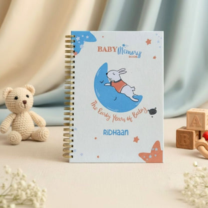 Baby memory book | Personalized with the name | 0 to 4 years | A5 Size | Snow White bunny - Bop Canvases