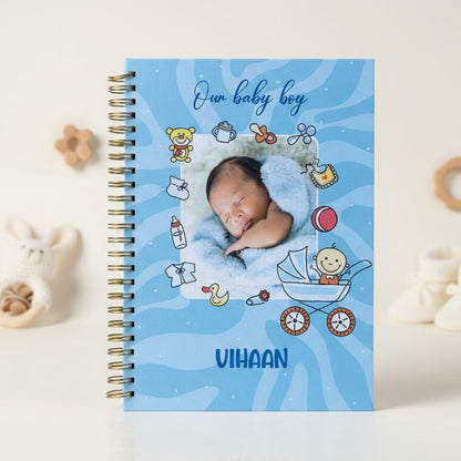 Baby memory book | Personalized with the picture & name | 0 to 4 years | A5 Size | Little Moments - Bop Canvases