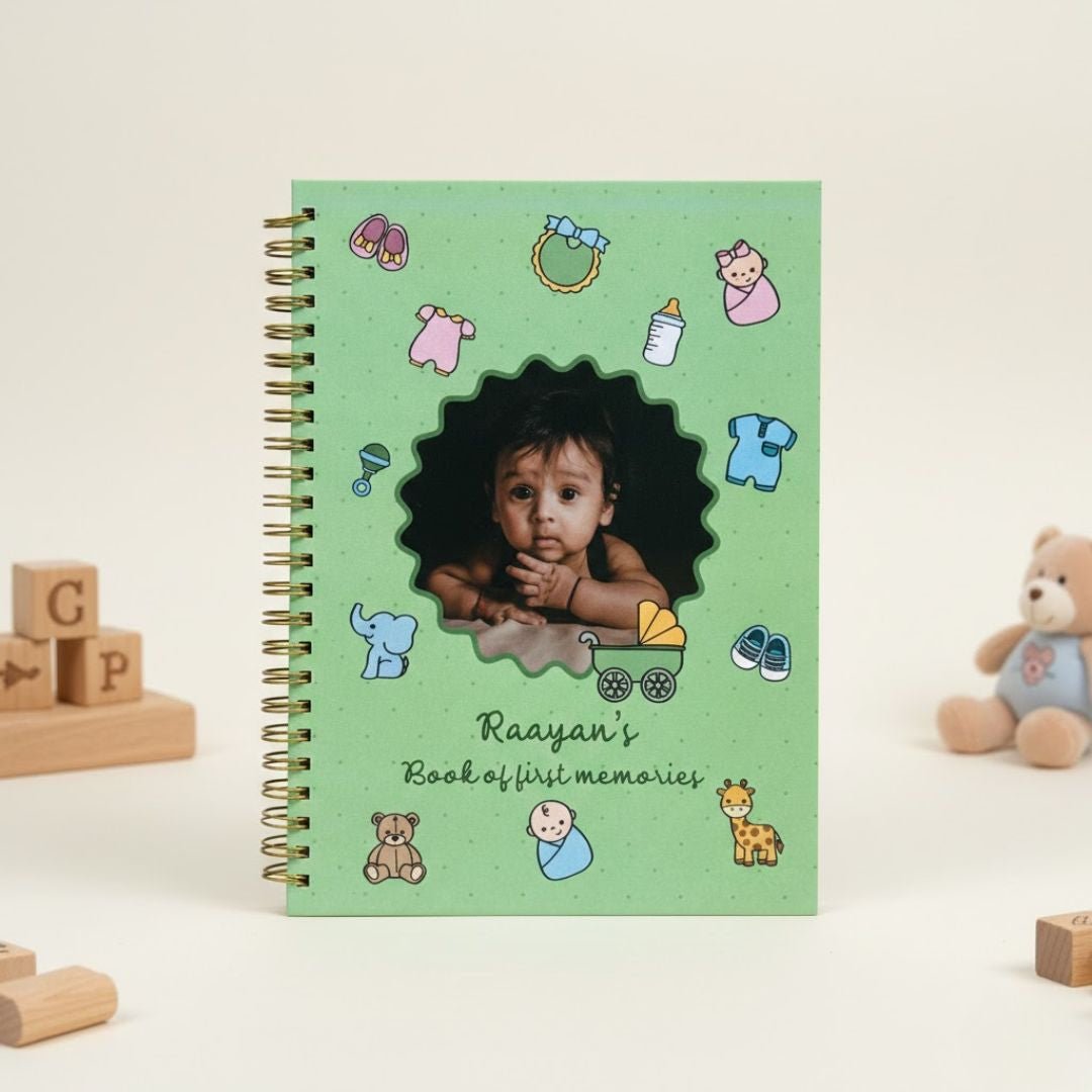 Baby memory book | Personalized with the picture & name | 0 to 4 years | A5 Size | My First Memories - Bop Canvases