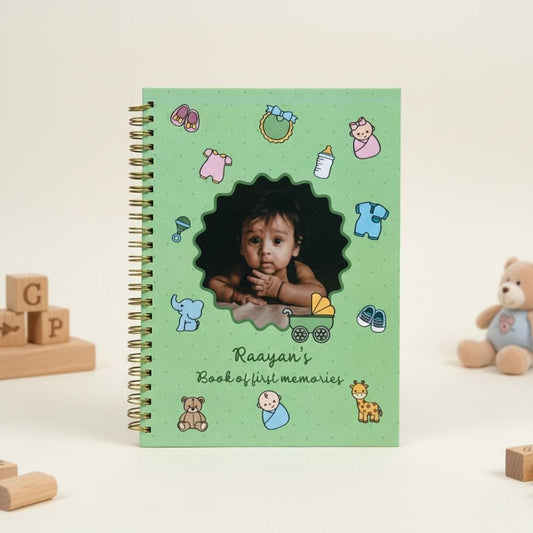 Baby memory book | Personalized with the picture & name | 0 to 4 years | A5 Size | My First Memories - Bop Canvases