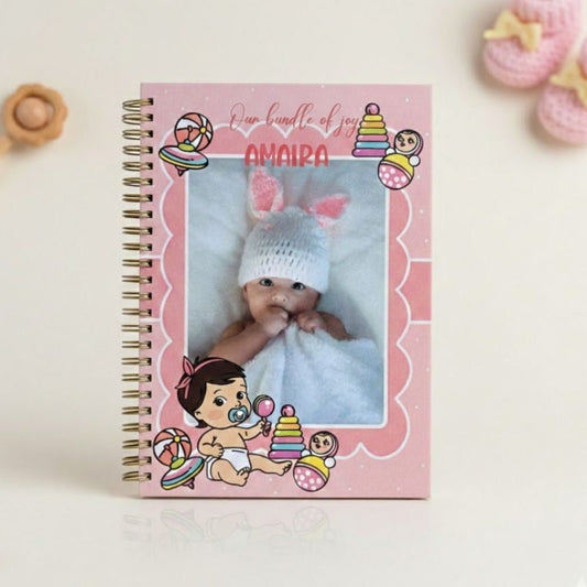 Baby memory book | Personalized with the picture & name | 0 to 4 years | A5 Size | Sweet Beginnings - Bop Canvases