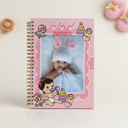 Baby memory book | Personalized with the picture & name | 0 to 4 years | A5 Size | Sweet Beginnings - Bop Canvases